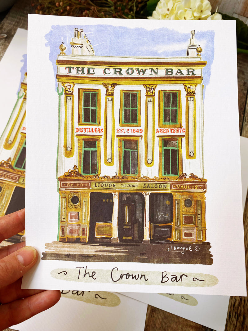 The Crown Bar Belfast Print by Julie Dougal