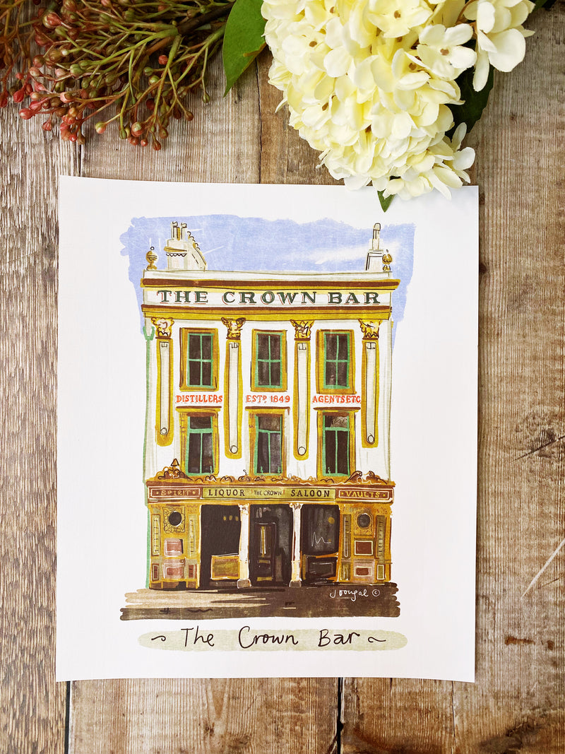 The Crown Bar Belfast Print by Julie Dougal