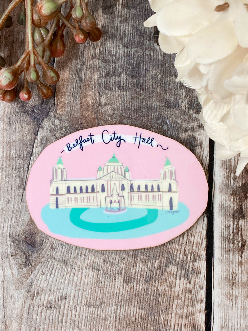 Pink City Hall Belfast Magnet