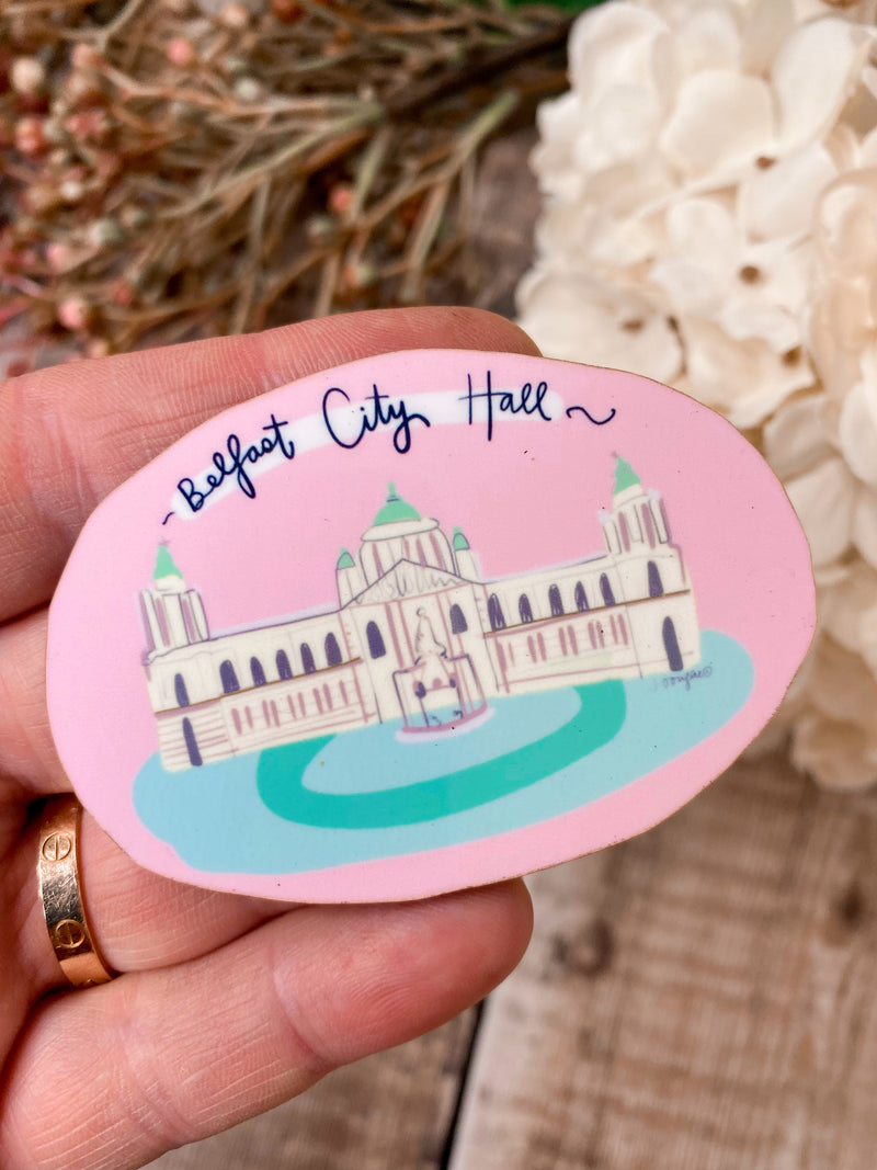 Pink City Hall Belfast Magnet