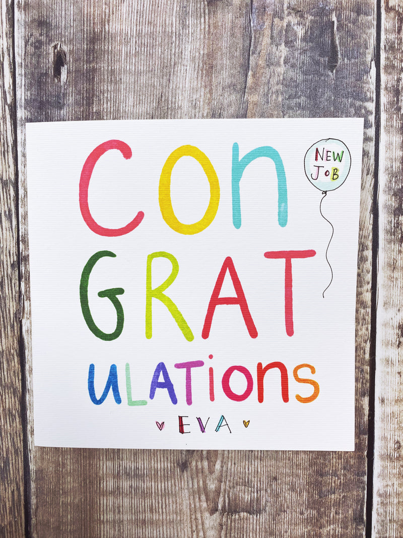 Congratulations Text Card- Personalised