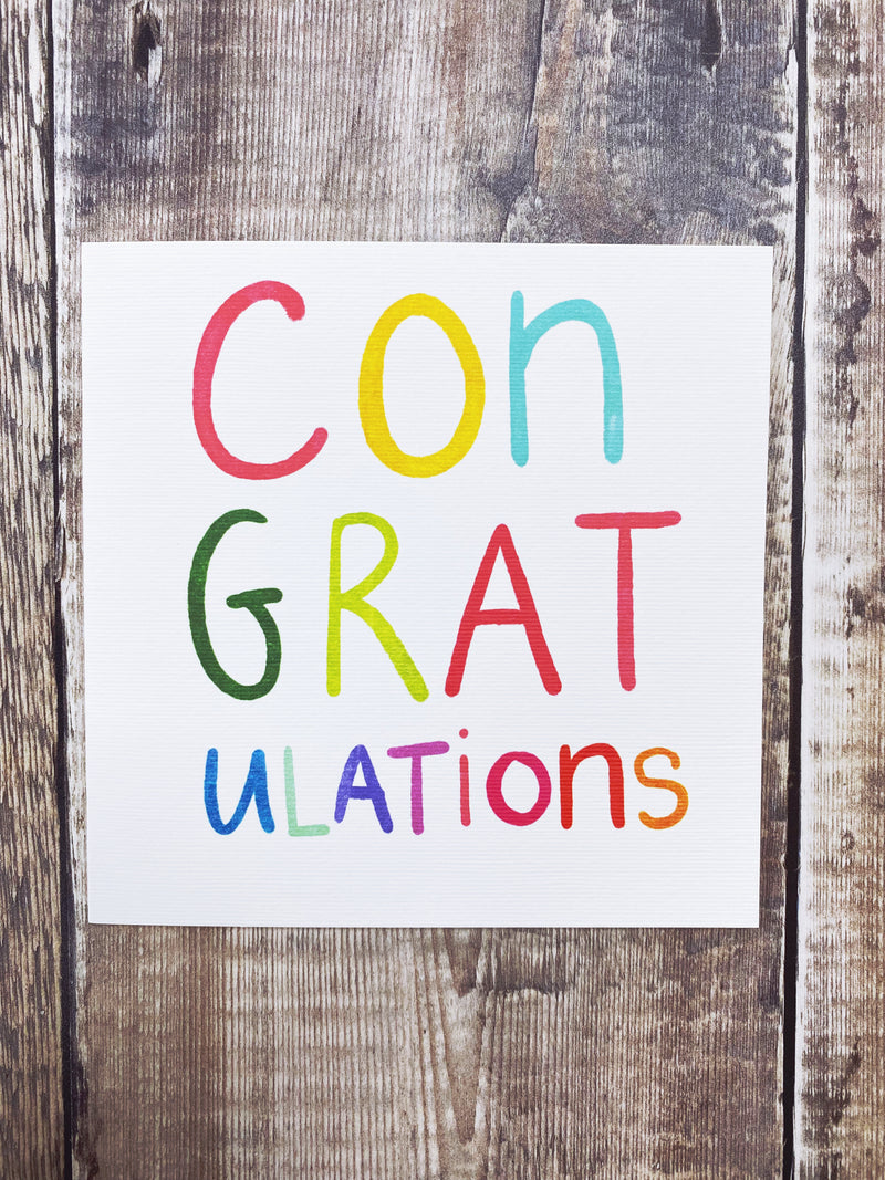 Congratulations Text Card- Personalised