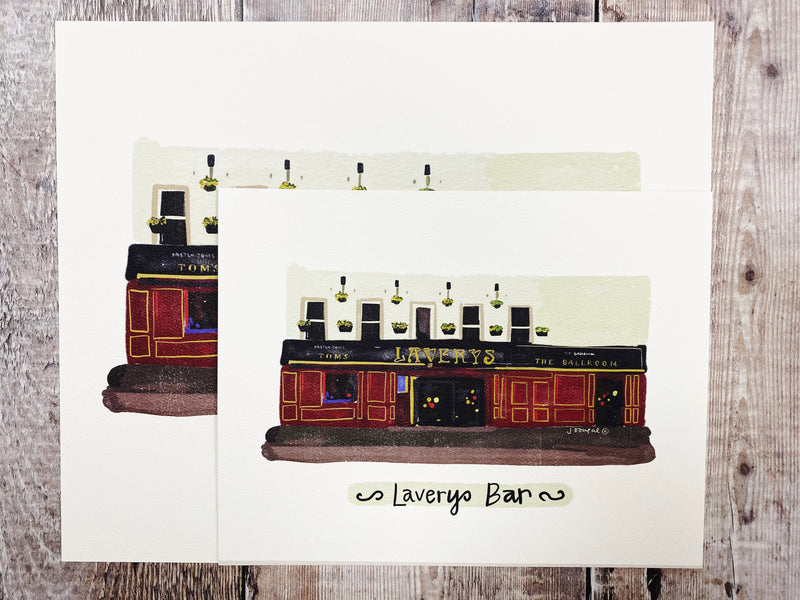 Laverys Bar Belfast Print by Julie Dougal