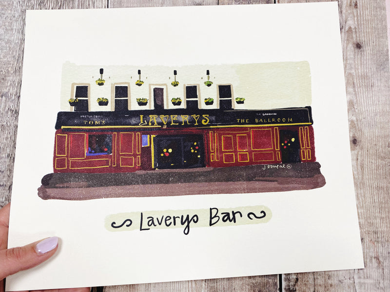 Laverys Bar Belfast Print by Julie Dougal