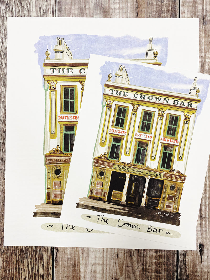 The Crown Bar Belfast Print by Julie Dougal