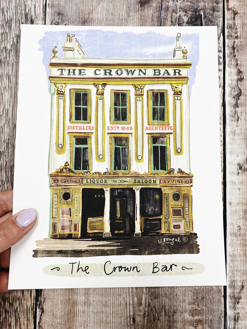 The Crown Bar Belfast Print by Julie Dougal