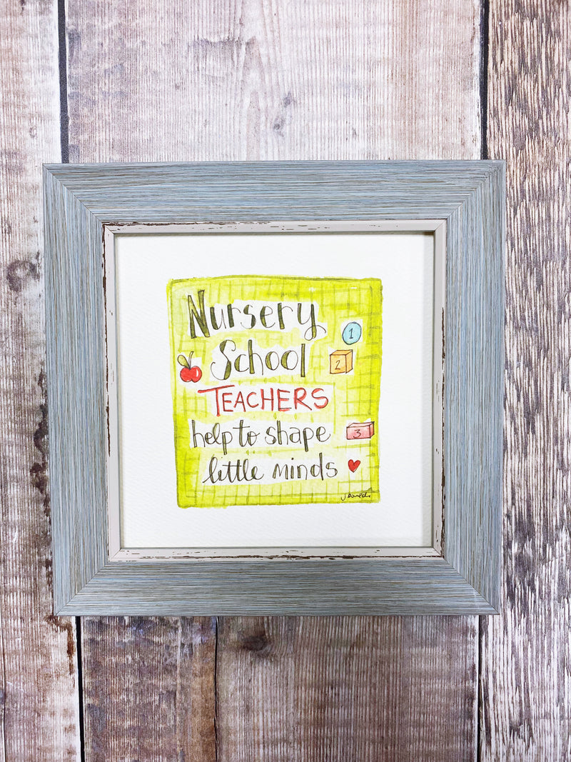 Framed Print "Nursery School Teacher" can be personalised