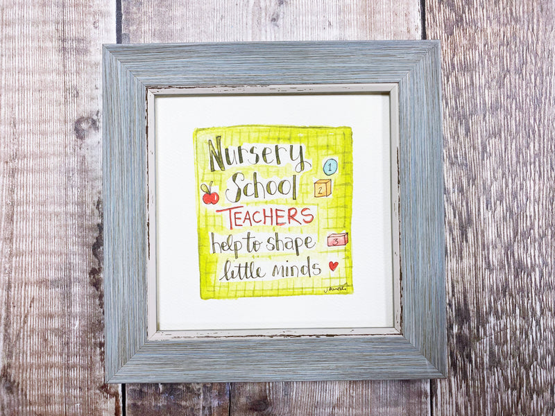 Framed Print "Nursery School Teacher" can be personalised