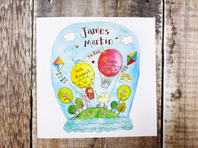 Plain Balloons Card- Personalised