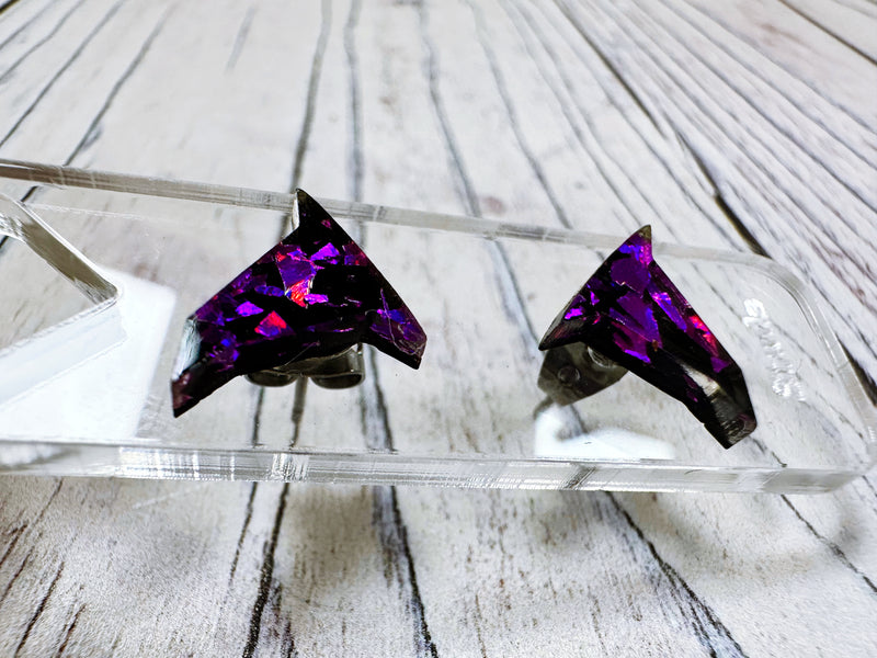 Little Witch Hats Purple Acrylic Earrings Hypoallergenic