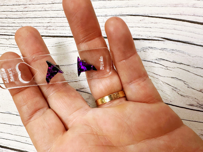 Little Witch Hats Purple Acrylic Earrings Hypoallergenic