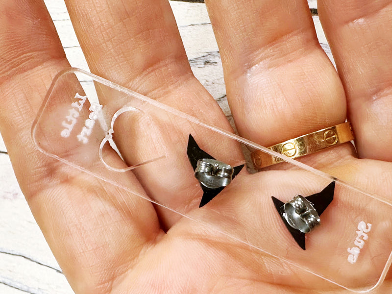 Little Witch Hats Purple Acrylic Earrings Hypoallergenic