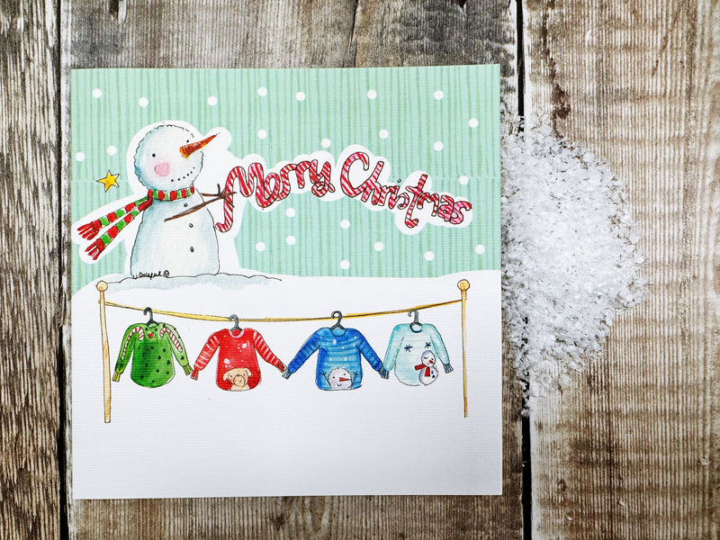 4 Little Jumpers Christmas Card - Personalised