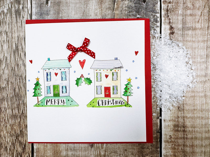 "From our House to yours House” Christmas Card - Personalised