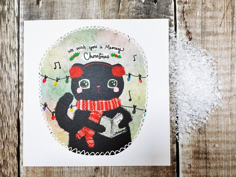 Meowy Cat Christmas Card - Personalised