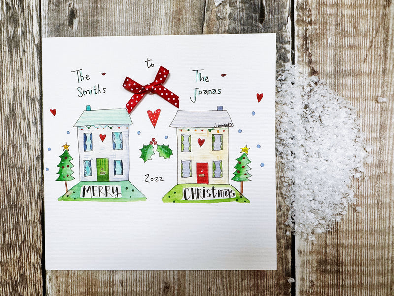 "From our House to yours House” Christmas Card - Personalised