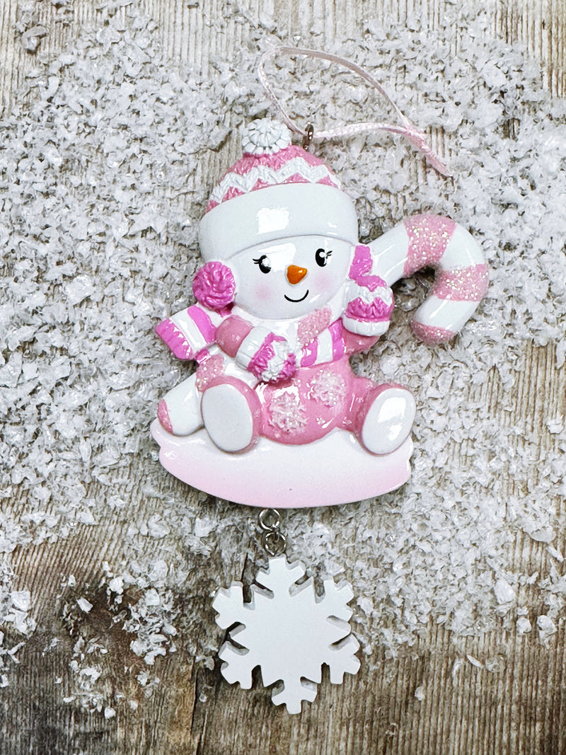 Baby Girl Snowman Christmas Decoration