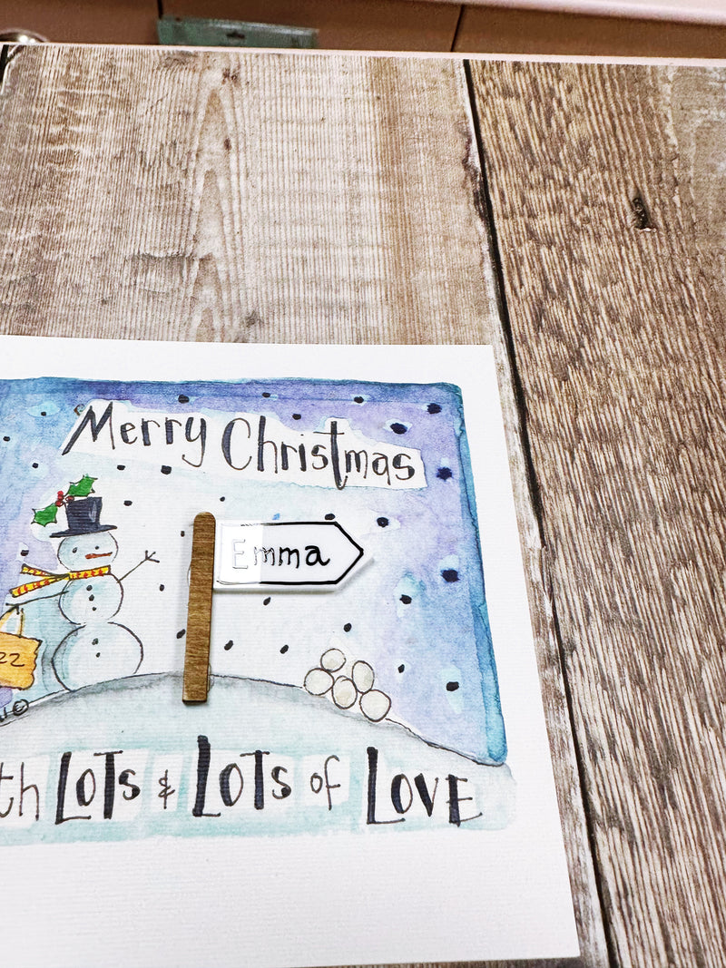 "Little Signpost" Christmas Card - Personalised