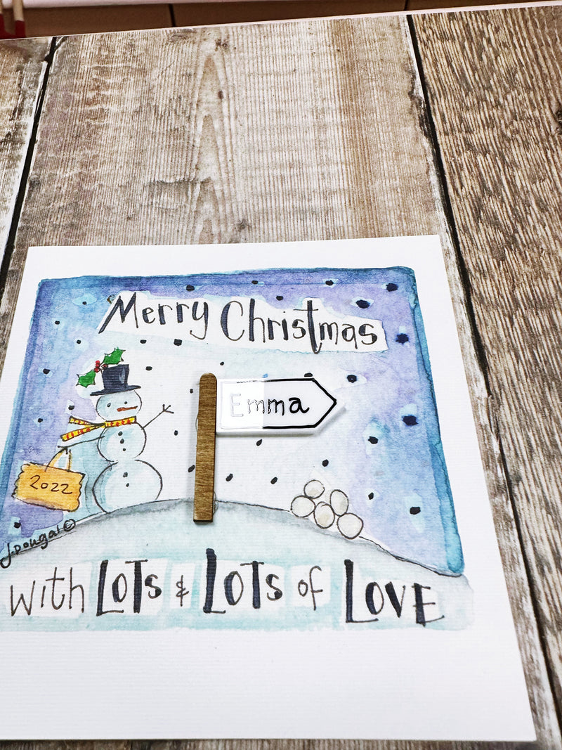 "Little Signpost" Christmas Card - Personalised