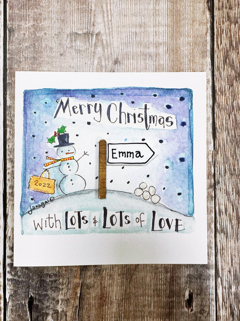 "Little Signpost" Christmas Card - Personalised