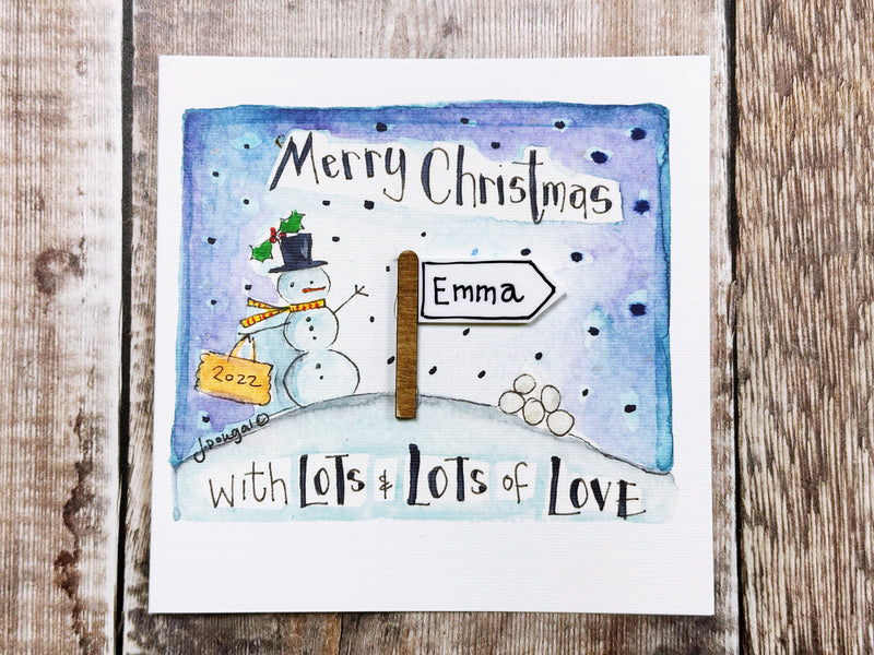 "Little Signpost" Christmas Card - Personalised