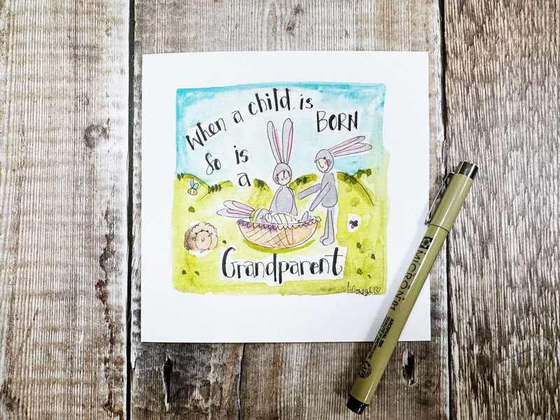 When a Child is Born so is a Grandparent Card - Personalised