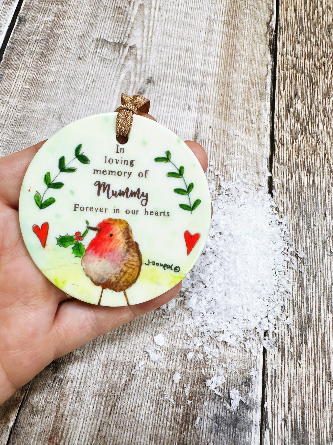 Memory of Robin Christmas Ceramic Decoration NOT PERSONALISED