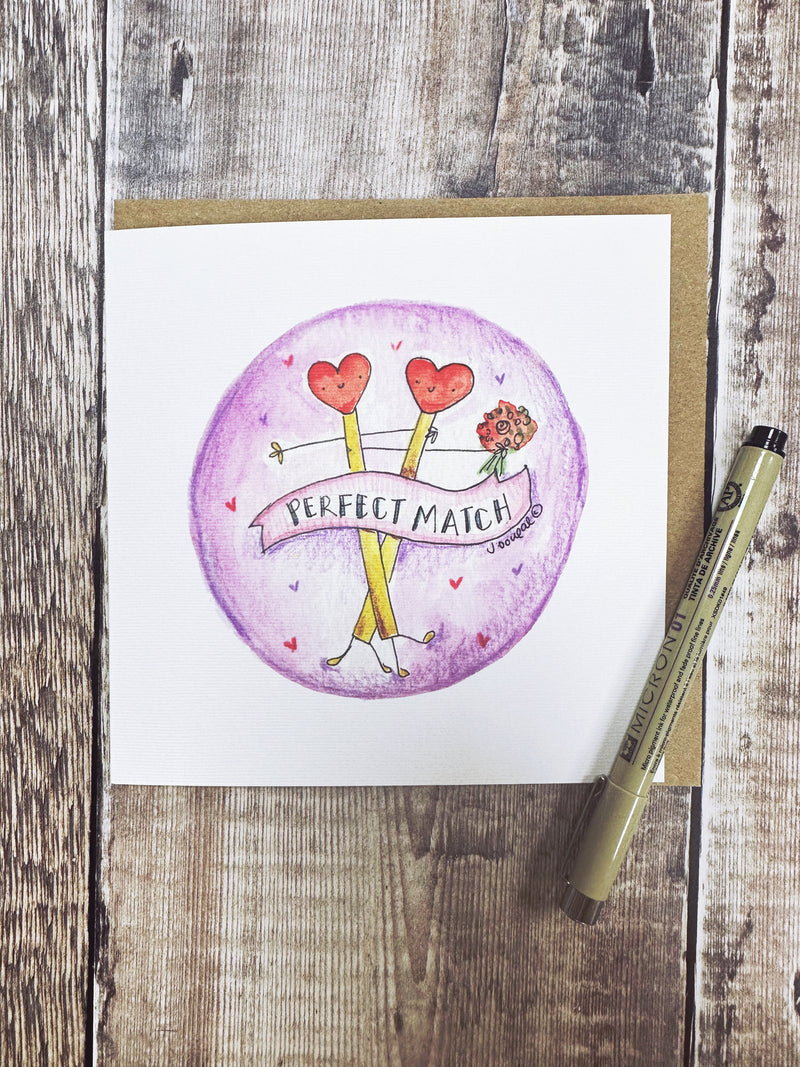 Perfect Match Valentine Card - Personalised