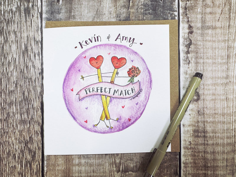 Perfect Match Valentine Card - Personalised