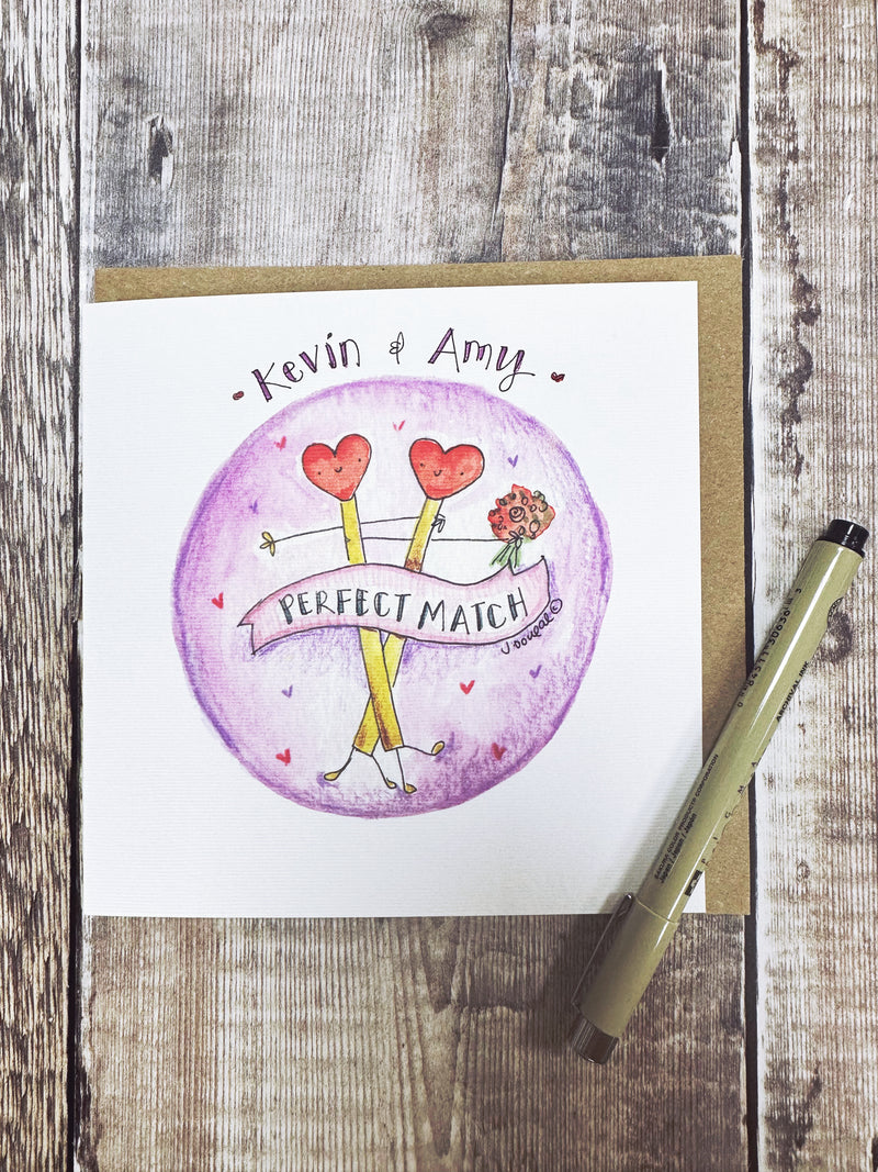 Perfect Match Valentine Card - Personalised