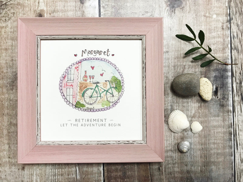 Little Framed Print "Retirement, let the adventure begin" can be personalised