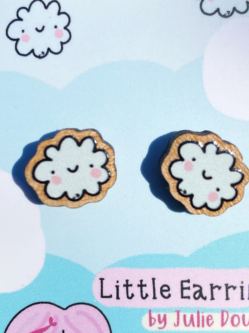 Little Cloud Wooden Earrings Hypoallergenic