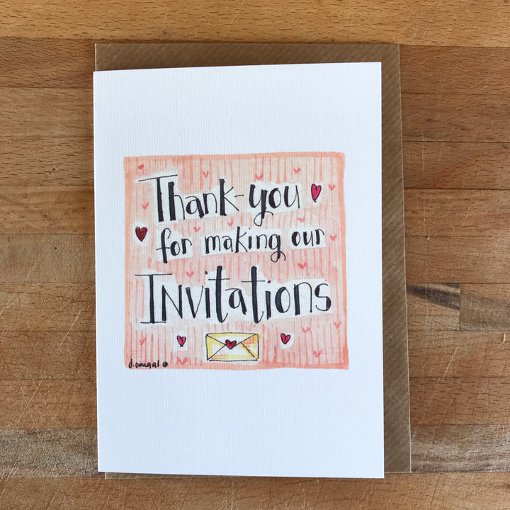 Wedding Thank-you cards for your Wedding Party - NOT PERSONALISED