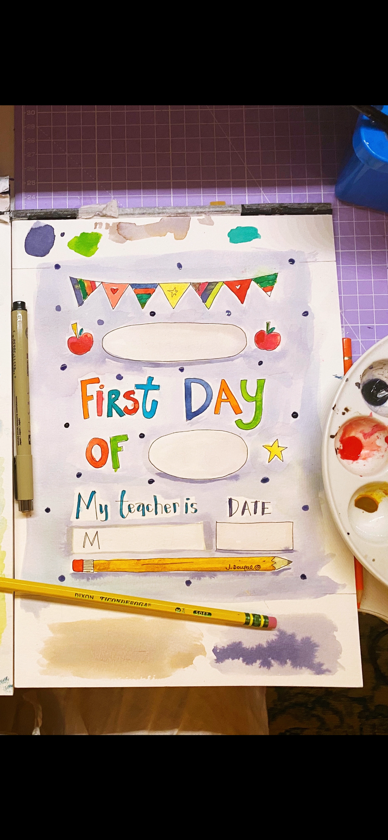 A5 Primary School First day of Card - Personalised