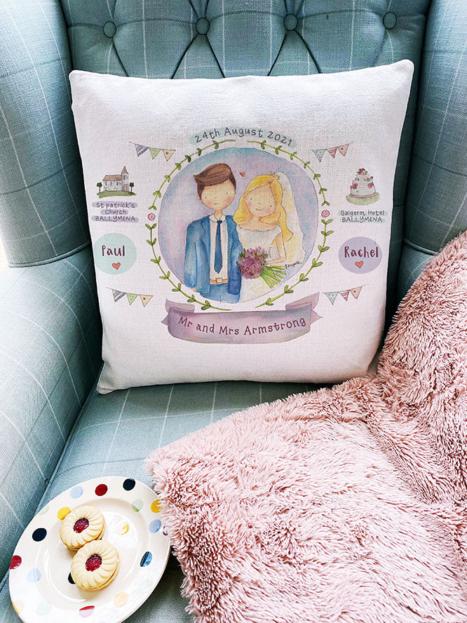 Wedding Couple Personalised Cushion