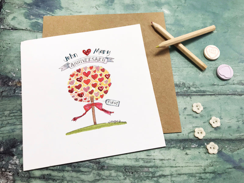Anniversary Tree Card - Personalised