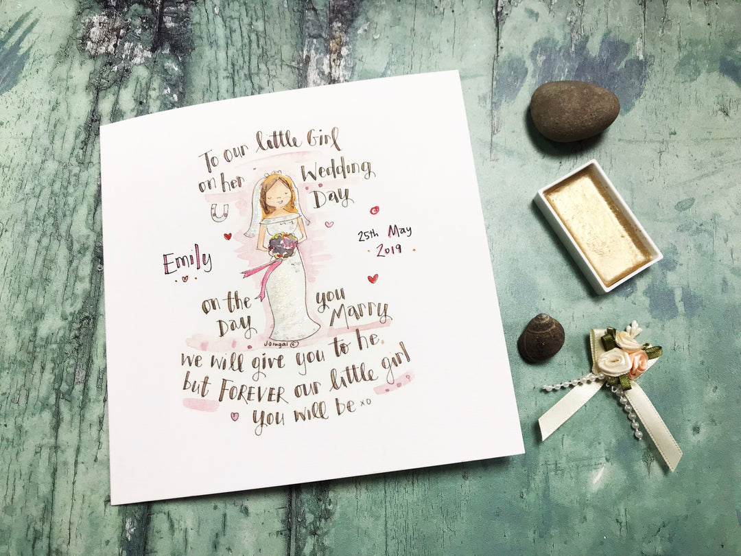 Our little Girl on her Wedding Day Card - Personalised