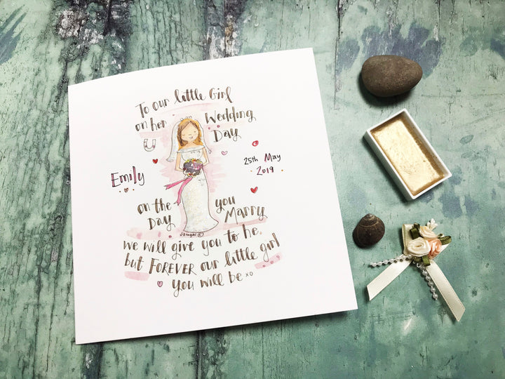 Our little Girl on her Wedding Day Card - Personalised