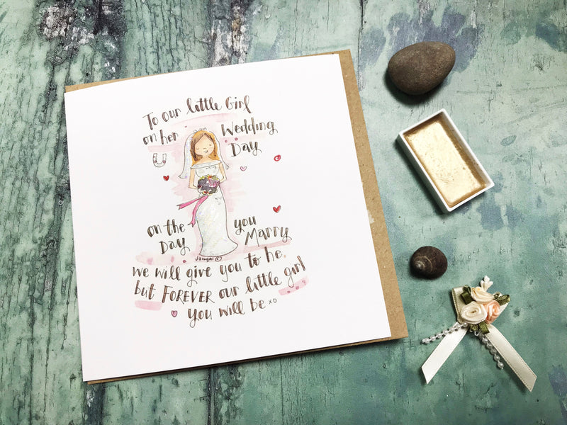 Our little Girl on her Wedding Day Card - Personalised