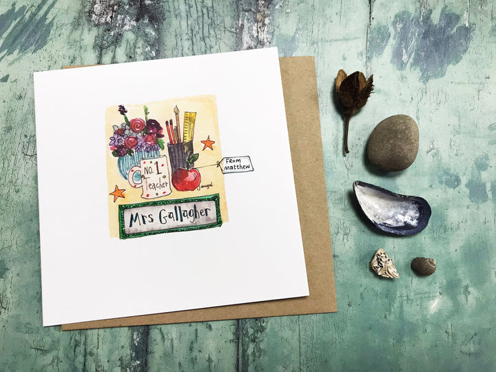 No 1 Teacher Card - Personalised