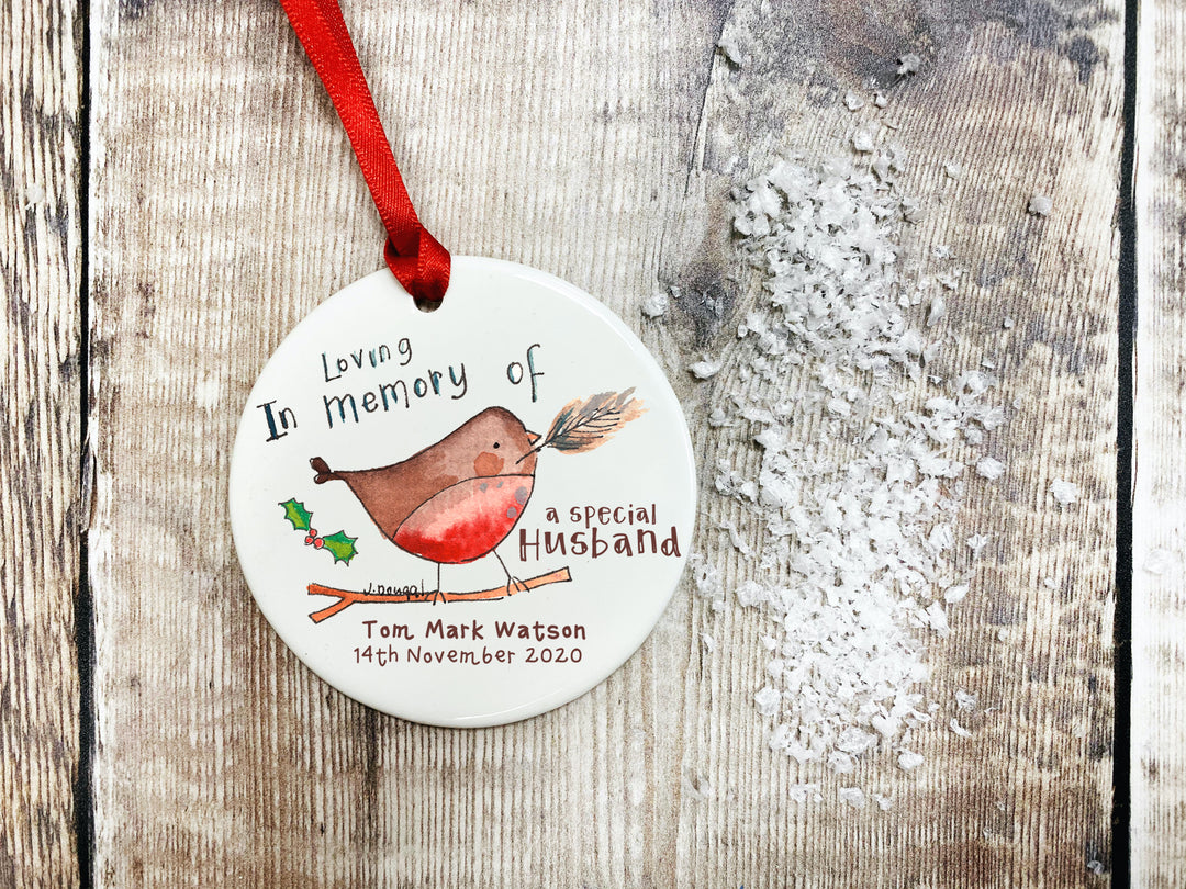 In Memory of Robin Christmas Ceramic Decoration